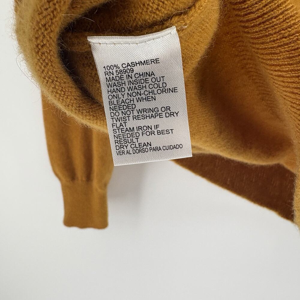 Antonio Melani 100% Cashmere Sweater Women’s Large Mustard Crewneck - Picture 9 of 9